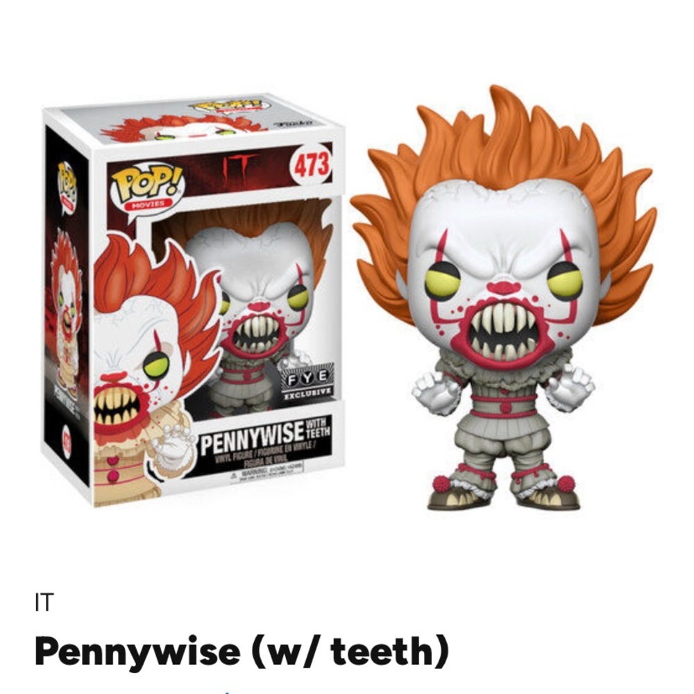 New in Box Vaulted 2017 FYE Exclusive Pennywise with Teeth Funko Pop Figure
